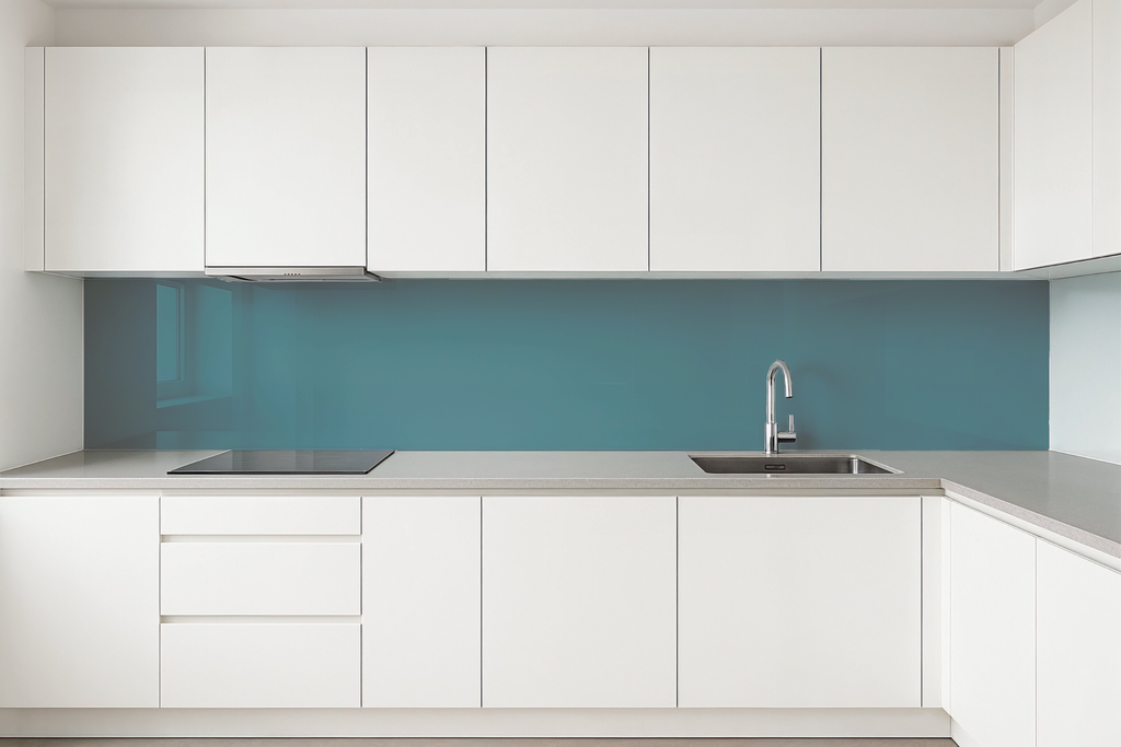 Küchenrückwand glänzend blau vintage REF 4520
