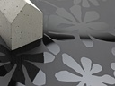 Küchenrückwand floral schwarz