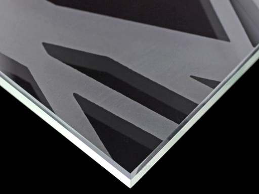 [6126] ESG Fili Mate 8 mm auf Weissglas satinierte Streifen auf Klarglas 