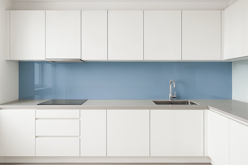 [1636 KR] Küchenrückwand glänzend blaugrau REF 7000
